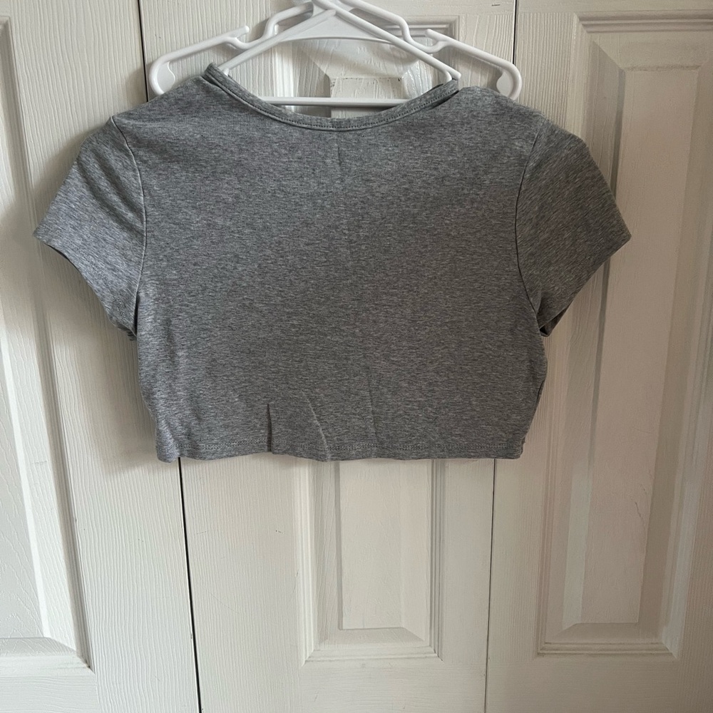 SHEIN Heather Gray Crop Top